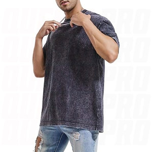 Camiseta de Verano de Algodón Grueso Oversize para Hombre, Estilo Vintage Lavado, Ajuste Holgado, Manga Corta, Top Casual Streetwear para Hombre, Mujer, Unisex - Product Image 3