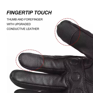 Guantes de Motociclismo de Cuero Genuino para Invierno, Talla Grande, para Mayor Seguridad y Estilo - Product Image 5