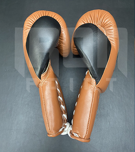 No Boxing No Life Gants de boxe professionnels en cuir de vachette de qualité supérieure à lacets Rembourrage épais à 4 couches Respirant Évacuation de l'humidité - Product Image 6