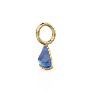 Colgante de Oro Sólido Amarillo de 14k con Zafiro Azul de 5mm, Engaste para Joyería / Piedra de Nacimiento de Septiembre / Gema Azul con Corte Trillón - Product Image 4
