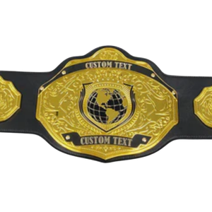 Ceinture de championnat de lutte personnalisable, qualité supérieure, noir et or, texte personnalisé, édition collector - Product Image 2