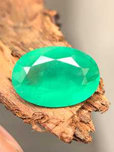 Pierre précieuse ovale à facettes en émeraude verte naturelle, pierre en vrac pour la fabrication de bijoux, bague, pendentif, collier - Product Image 4