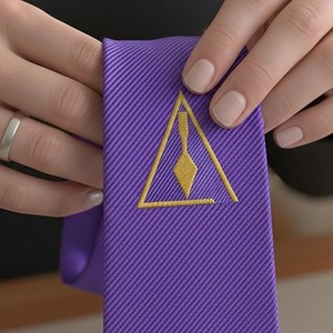 Royal & Select Master Satin Masonic Neck <b>Tie</b> - [<b>Purple</b> & Gold] Fabric type Polyester,Satin - Product Image 2
