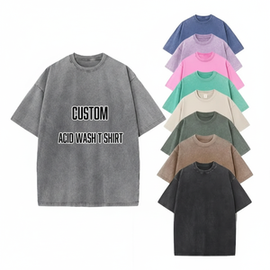 Camiseta Oversize de Algodón 100% Tejido, Lavado Ácido, Gris, de Alto Gramaje (230g), Lisa, Estilo Streetwear, con Logotipo Personalizado Impreso en Serigrafía - Product Image 1