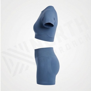 Ensemble de sport 2 pièces pour femme : T-shirt et pantalon de yoga, tenue de fitness, vêtements de sport, entraînement, exercice, tenue athlétique - Product Image 3