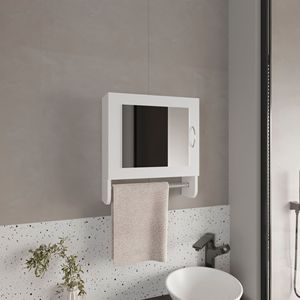Armadietto dei medicinali a 2 ripiani per castoro 1 porta con Set di ferramenta da bagno a specchio - Product Image 2