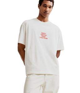 Camisetas de verano de media manga con cuello redondo de calibre pesado de algodón 100% para hombre - Product Image 1