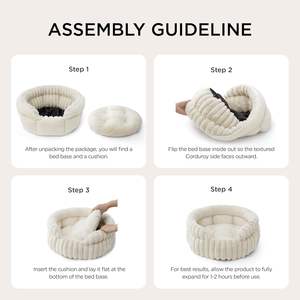 Cama Redonda Pequeña de Lujo para Gatos, Lavable, de Pana Súper Suave, con Base Antideslizante, 20''x20''x8'', para Uso en Interiores - Product Image 5