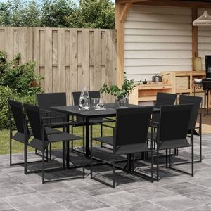 Ensemble de salle à manger de jardin noir - Product Image 1