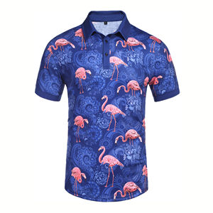 Ensemble polo et short pour homme à imprimé floral, motif de fleurs noires et oranges, tenue décontractée d'été en deux pièces - Product Image 5