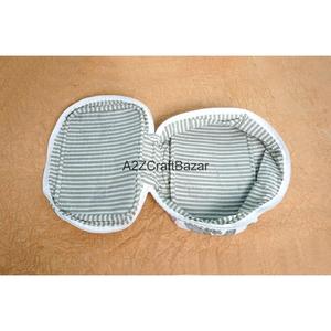 Juego de Bolsas de Maquillaje Reutilizables de Algodón Acolchado Hechas a Mano, Color Morado Claro, con Estampado Indio, con Cierre, para Cosméticos - Product Image 5