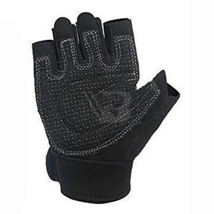 Comfortable Breathable Weightlifting Gloves <b>Half</b> Finger Gym Gloves With Padded Wrist Strap And Anti <b>Slip</b> Grip For Training - Product Image 5