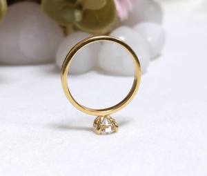Anillo Solitario de Oro Amarillo de 14K con Engaste de Garras, Moissanita de 1 Quilate, Anillo de Compromiso y Boda de Lujo Cristiano para Mujer, Aniversario - Product Image 2