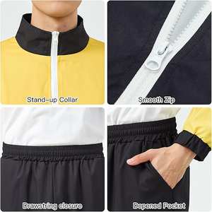 Lightweight Jacket And Pants Set With Back Ventilation Opening For Air Flow Windbreaker <b>Tracksuit</b> - Product Image 2