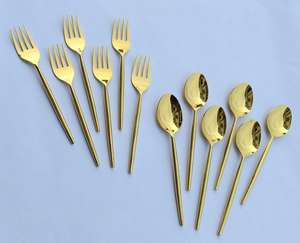 Ensemble de couverts traditionnels durables en acier inoxydable, couteau, fourchette, cuillère, style occidental, pour steak, en or et argent, pour mariage, événements, cadeaux - Product Image 2