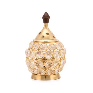 Gold Metal Crystal <b>Tealight</b> <b>Candle</b> Holder Decorative Votive Lantern for Home Wedding Ramadan Festival Table Decor Wholesale - Product Image 5