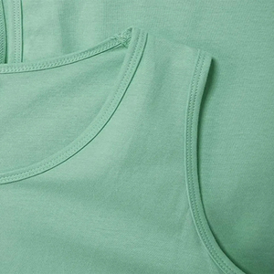 เสื้อกล้ามผู้ชายสีพื้น ผ้าฝ้าย คอกลม สไตล์ลำลอง ทรงเข้ารูป สีเขียวอ่อน ผ้าถัก ระบายอากาศ เหมาะกับกิจกรรมกลางแจ้ง ปรับแต่งขนาดได้ - Product Image 5