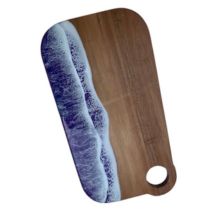 High Quality Wooden Resin Coaster Epoxy Coasters for Drinks Custom Coasters Luxury Blue Resin <b>Set</b> 2026 Trending - Product Image 5