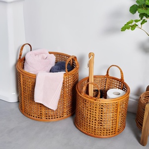 Natural scallop edge rattan storage <b>baskets</b> premium quality beautiful wood <b>basket</b> for <b>gift</b> packing - Product Image 6