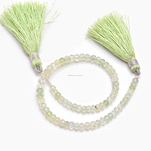 Cuentas facetadas verdes de Prehnita natural con forma de Rondelle, hebra de cuentas de piedras preciosas de 4x4 a 5x5mm y 8 pulgadas para la fabricación de joyas creativas - Product Image 2