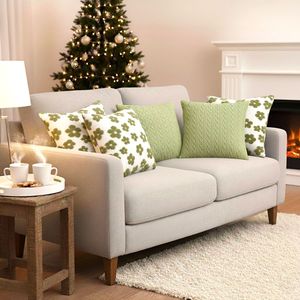 Ensemble de taies d'oreiller SOGA Green Cozy Cable Knit 45 cm, 5 pièces, housses décoratives Garden Bloom - Product Image 6