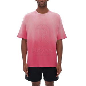 T-shirts pour hommes en coton, coupe ajustée, manches courtes, effet délavé, prix bas, 100% coton, coupe ample, imprimé, effet délavé - Product Image 3