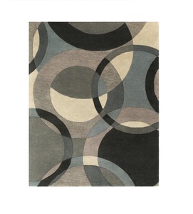 Alfombra Moderna de Lana con Diseño Geométrico, Hecha a Mano, con Patrón Circular Abstracto, Gruesa, para Decoración de Sala de Estar, 0.86 Pulgadas - Product Image 1
