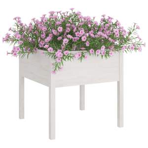Set di 2 Fioriere da Giardino in Legno di Pino Bianco Massiccio 70x70x70 cm - Product Image 3