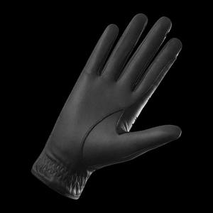 Gants d'équitation en cuir véritable pour homme, couleur unie, coupe classique, fermeture auto-agrippante, accessoire équestre - Product Image 3