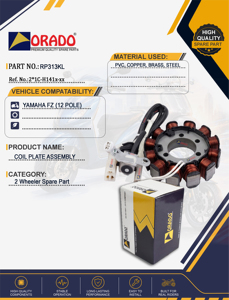 Conjunto de Placa de Bobina de Estator para Yamaha FZ 12, Calidad de Exportación para Repuestos de Motocicletas en India, Oroado - Product Image 5