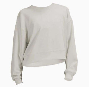 Sudadera Casual de Algodón Oversize para Mujer con Cuello Redondo, Hombros Descubiertos y Manga Larga, Lisa, OEM - Product Image 2
