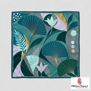 Écharpe carrée élégante personnalisée imprimée numériquement, douce et légère, fabricant OEM ODM, produits en tissu personnalisés Pemba, faible MOQ - Product Image 3