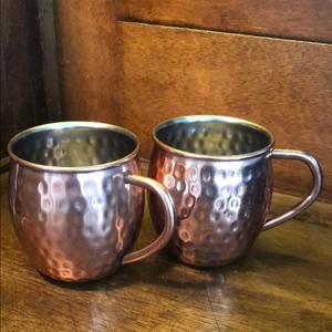 Ensemble de mugs Moscow Mule en cuivre, finition antique texturée, pour cadeaux, fêtes, Noël, bière. - Product Image 6