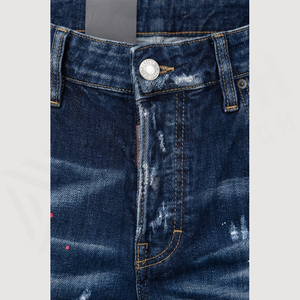 Jean en denim déchiré délavé coupe droite pour homme, taille haute, en coton, style hiver, qualité supérieure - Product Image 5