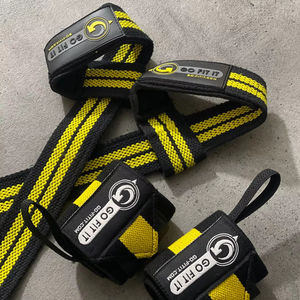 Bandes de poignet élastiques en néoprène avec sangles de levage en forme de 8 - Ensemble d'accessoires de gym antidérapants et réglables - Product Image 1