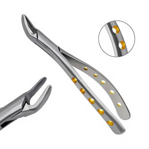 Premium Manual Dental Extracting Forceps Gold Hollow Python Grip Handles German Grade Stainless Steel Ergonomic Tooth Extraction - Product Image 1