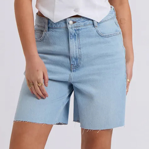Bulk order washed denim shorts women vintage shorts faded summer casual wear supplier factory - Product Image 2