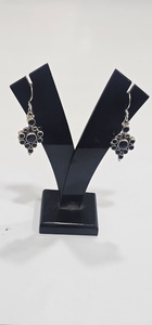 Boucles d'oreilles pendantes en pierre d'onyx noir naturel pour femmes |   Boucles d'oreilles pendantes traditionnelles en argent 92,5, lot de vente en gros, bijoux en vrac - Product Image 3