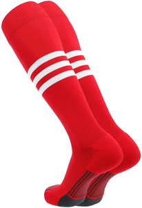Chaussettes de baseball noires mi-hautes avec rayures rouges et blanches, respirantes, en spandex et polyester, pour adultes, été - Product Image 6