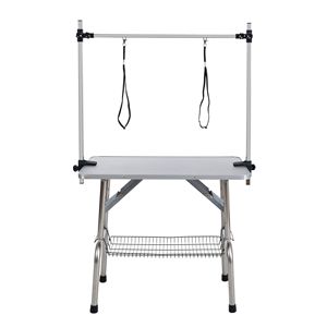 42\" Adjustable Stainless Steel Frame Folding <b>Dog</b> Pet Grooming <b>Table</b> with Rubber Mat for Cats and <b>Dogs</b> - Product Image 2