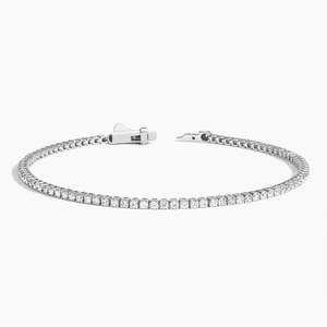 1.40 CTW Lab Grown Diamond Tennis Bracelet 14K White Gold Petite Round Brilliant Prong <b>Set</b> Fine Jewelry Wholesale OEM ODM - Product Image 1