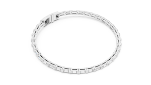 Minimalist U-Prong Baguette Lab Diamond Tennis <b>Bracelet</b> 10K 14K 18K Solid Gold Unisex Design - Product Image 2