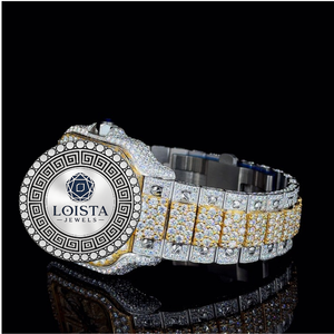 Reloj de Diamantes Moissanite con Incrustaciones Completas, Diseño de Cristal Completo para Hombre, Disponible en LOISTA JEWELS - Product Image 1