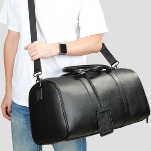Sac de voyage en cuir véritable avec compartiment à chaussures, sac de sport pour homme, sac de sport en cuir pour homme - Product Image 2