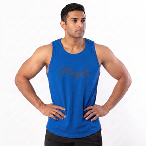 Men's Barbell Grip Tank Top Gym Fitness Bodybuilding Workout Singlet Athletic Performance Polyester/Cotton Eco-Friendly - Product Image 4