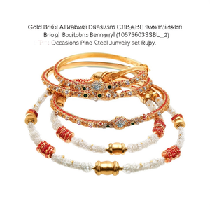 Gold Plated Meenakari <b>Bangles</b> <b>Set</b> Crystal Stone Imitation Pearl 10575603SBL_2.6 for Bridal Occasions Fine Steel Jewelry <b>Set</b> Ruby - Product Image 2