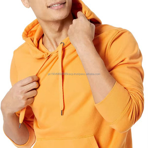 Sweat-shirt pour homme en couleur orange unie, design 2025, vêtements d'extérieur pour homme, avec logo et design personnalisés, produit à la vente chaude - Product Image 2