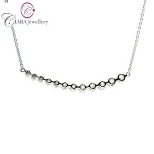 สร้อยคอ AU750สีขาว/เหลืองทองพร้อมเพชรธรรมชาติงานทำมือชั้นเยี่ยม - Product Image 3