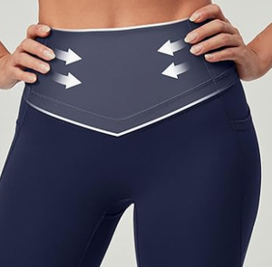 HAWK SPORTS INDUSTRIES Leggings sans couture taille haute pour femme, couleur unie, longueur intégrale, avec poches, respirants, extensibles, sportifs - Product Image 6