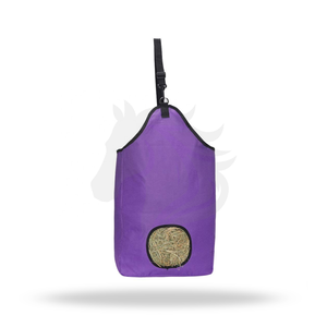 Slow Feed Horse Hay Bag <b>Adjustable</b> <b>Strap</b> Nylon Equestrian Feeding Bag with Front Hole for Stable and Trailer Use - Product Image 1